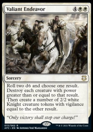 (013) Magic The Gathering Commander: Adventures in the Forgotten Realms Single: Valiant Endeavor Holo Rare