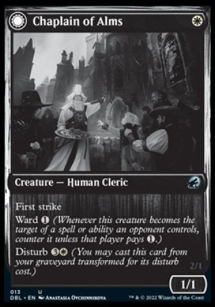 (013) Magic The Gathering Innistrad: Double Feature Single: Chaplain of Alms // Chapel Shieldgeist Uncommon