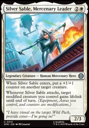 (013) Magic The Gathering Magic: The Gathering | Marvel's Spider-Man Single: Silver Sable, Mercenary Leader Holo Uncommon