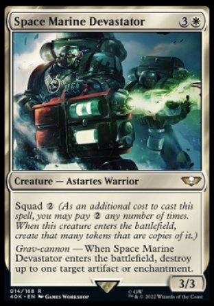 (014) Magic The Gathering Universes Beyond: Warhammer 40000 Single: Space Marine Devastator Holo Rare