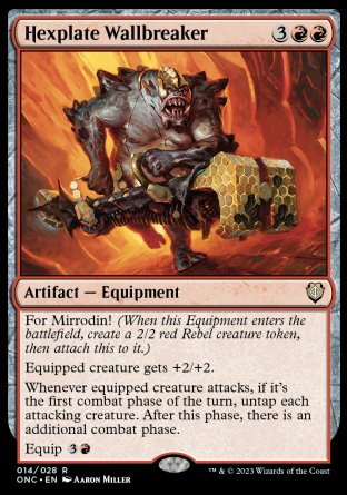 (014) Magic The Gathering Commander: Phyrexia: All Will Be One Single: Hexplate Wallbreaker Rare