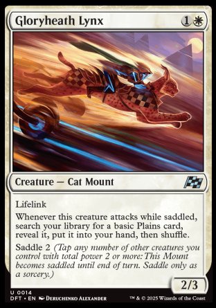 (014) Magic The Gathering Aetherdrift Single: Gloryheath Lynx Holo Uncommon
