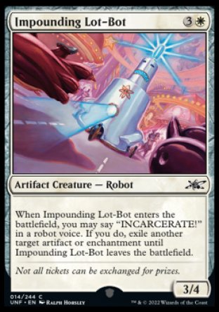 (014) Magic The Gathering Unfinity Single: Impounding Lot-Bot Holo Common
