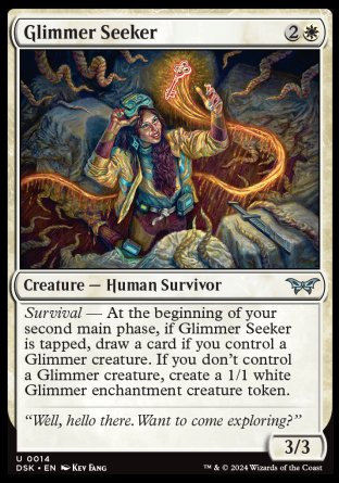 (014) Magic The Gathering Duskmourn: House of Horror Single: Glimmer Seeker Holo Uncommon