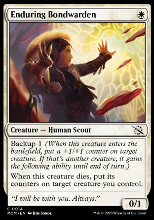 (014) Magic The Gathering March of the Machine Single: Enduring Bondwarden Holo Common