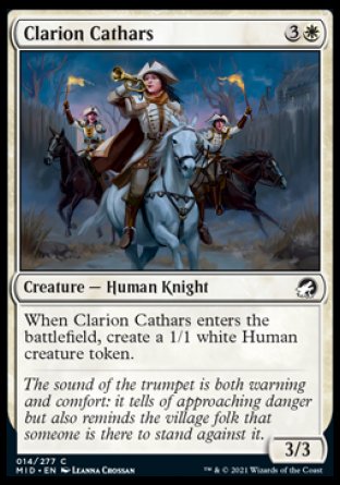 (014) Magic The Gathering Innistrad: Midnight Hunt Single: Clarion Cathars Holo Common