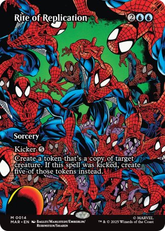 (014) Magic The Gathering Magic: The Gathering | Marvel's Spider-Man: Source Material Cards Single: Rite of Replication Holo Mythic