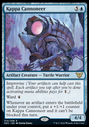 (014) Magic The Gathering Commander: Kamigawa: Neon Dynasty Single: Kappa Cannoneer (V.1) Holo Rare