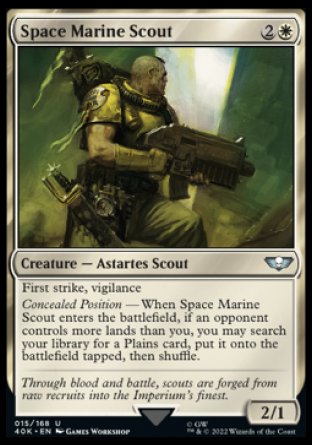 (015) Magic The Gathering Universes Beyond: Warhammer 40000 Single: Space Marine Scout Holo Uncommon