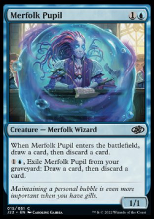 (015) Magic The Gathering Jumpstart 2022 Single: Merfolk Pupil Holo Common