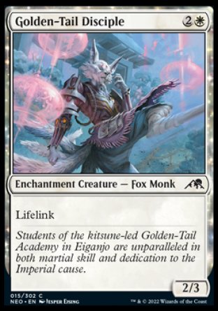 (015) Magic The Gathering Kamigawa: Neon Dynasty Single: Golden-Tail Disciple Holo Common