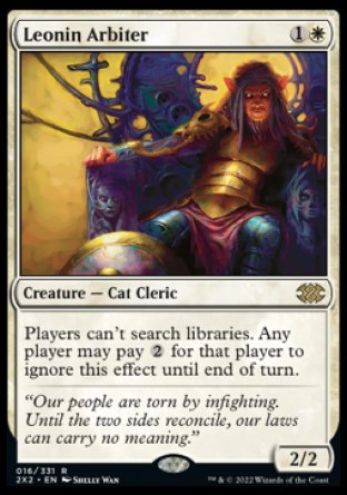 (016) Magic The Gathering Double Masters 2022 Single: Leonin Arbiter Holo Rare