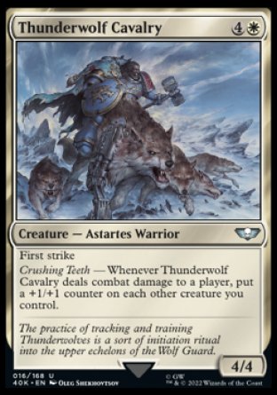 (016) Magic The Gathering Universes Beyond: Warhammer 40000 Single: Thunderwolf Cavalry Holo Uncommon
