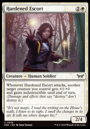 (016) Magic The Gathering Duskmourn: House of Horror Single: Hardened Escort Holo Common