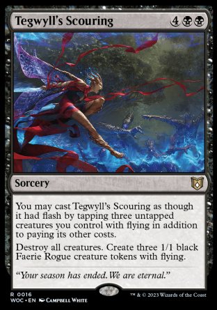 (016) Magic The Gathering Commander: Wilds of Eldraine Single: Tegwyll's Scouring Rare