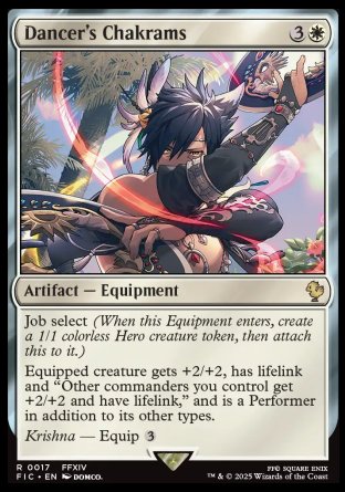 (017) Magic The Gathering Commander: Magic: The Gathering - FINAL FANTASY: Collector's Edition Single: Dancer's Chakrams Holo Rare