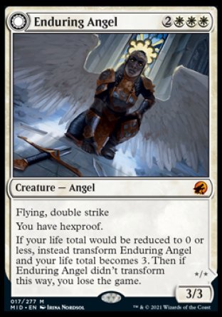 (017) Magic The Gathering Innistrad: Midnight Hunt Single: Enduring Angel // Angelic Enforcer Holo Mythic