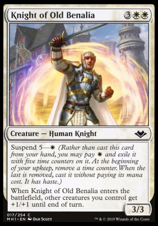 (017/254) Magic The Gathering Modern Horizons Single: Knight of Old Benalia Holo Common