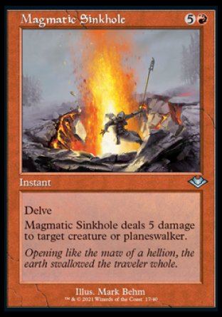 (017) Magic The Gathering Modern Horizons: Retro Frame Cards Single: Magmatic Sinkhole (V.1) Holo Uncommon