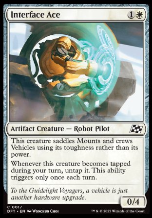 (017) Magic The Gathering Aetherdrift Single: Interface Ace Holo Common