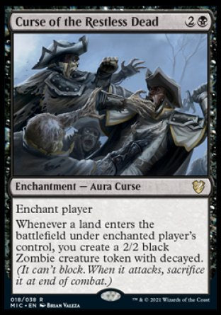 (018) Magic The Gathering Commander: Innistrad: Midnight Hunt Single: Curse of the Restless Dead (V.1) Rare