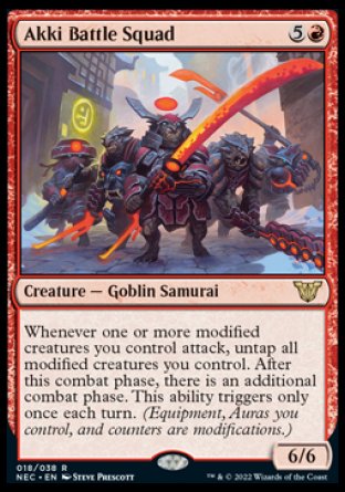 (018) Magic The Gathering Commander: Kamigawa: Neon Dynasty Single: Akki Battle Squad (V.1) Rare