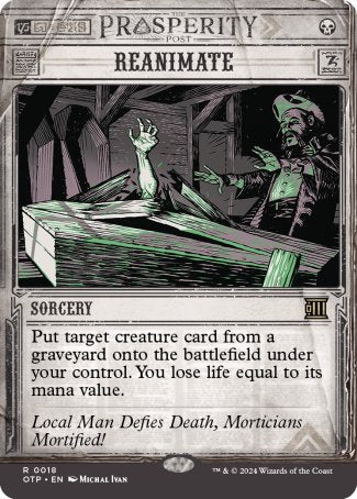 (018) Magic The Gathering Breaking News Single: Reanimate Rare