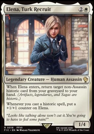 (018) Magic The Gathering Commander: Magic: The Gathering - FINAL FANTASY: Collector's Edition Single: Elena, Turk Recruit Holo Rare