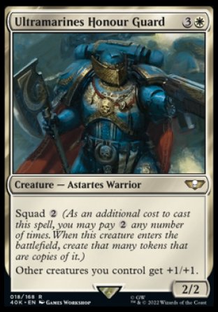(018) Magic The Gathering Universes Beyond: Warhammer 40000 Single: Ultramarines Honour Guard Rare