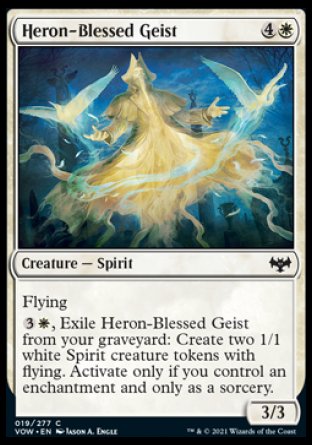 (019) Magic The Gathering Innistrad: Crimson Vow Single: Heron-Blessed Geist Holo Common