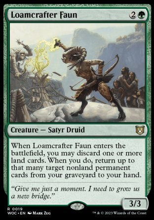 (019) Magic The Gathering Commander: Wilds of Eldraine Single: Loamcrafter Faun Rare