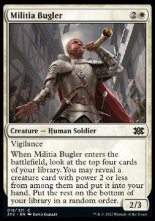 (019) Magic The Gathering Double Masters 2022 Single: Militia Bugler Holo Common