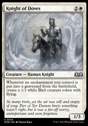 (019) Magic The Gathering Wilds of Eldraine Single: Knight of Doves Holo Uncommon