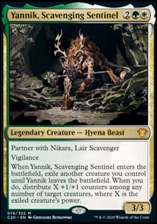 (019/322) Magic The Gathering Commander: Ikoria Single: Yannik, Scavenging Sentinel Holo Mythic