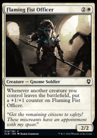 (019) Magic The Gathering Commander Legends: Battle for Baldur's Gate Single: Flaming Fist Officer Holo Common