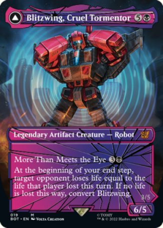 (019) Magic The Gathering Universes Beyond: Transformers Single: Blitzwing, Cruel Tormentor // Blitzwing, Adaptive Assailant (V.2) Holo Mythic