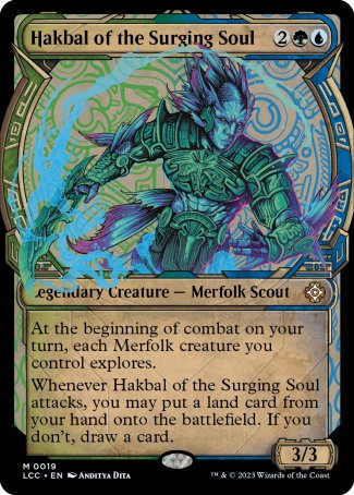 (019) Magic The Gathering Commander: The Lost Caverns of Ixalan: Extras Single: Hakbal of the Surging Soul (V.1) Holo Mythic