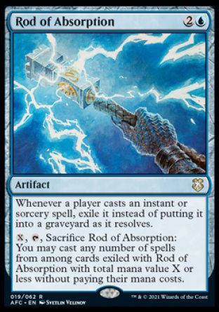 (019) Magic The Gathering Commander: Adventures in the Forgotten Realms Single: Rod of Absorption Rare