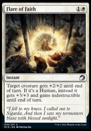 (019) Magic The Gathering Innistrad: Midnight Hunt Single: Flare of Faith Holo Common