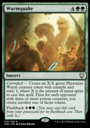 (019) Magic The Gathering Commander: Phyrexia: All Will Be One Single: Wurmquake Rare