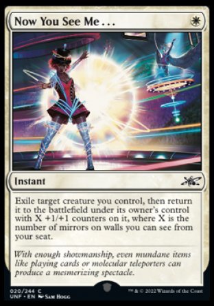 (020) Magic The Gathering Unfinity Single: Now You See Me... Holo Common