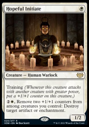 (020) Magic The Gathering Innistrad: Crimson Vow Single: Hopeful Initiate Holo Rare