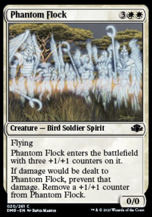 (020) Magic The Gathering Dominaria Remastered Single: Phantom Flock Holo Common
