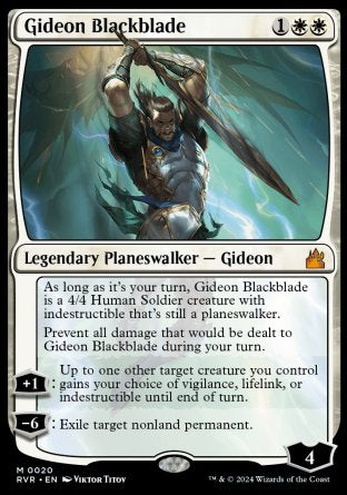 (020) Magic The Gathering Ravnica Remastered Single: Gideon Blackblade Mythic