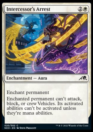 (020) Magic The Gathering Kamigawa: Neon Dynasty Single: Intercessor's Arrest Holo Common