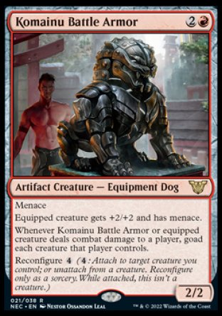 (021) Magic The Gathering Commander: Kamigawa: Neon Dynasty Single: Komainu Battle Armor (V.1) Rare