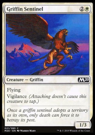 (021/280) Magic The Gathering Core 2020 Single: Griffin Sentinel Holo Common