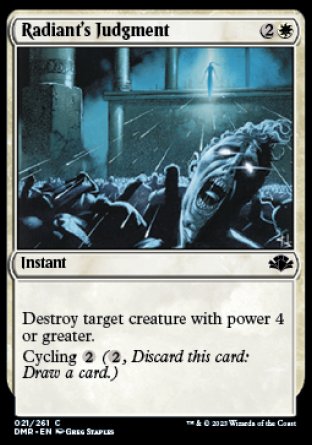 (021) Magic The Gathering Dominaria Remastered Single: Radiant's Judgment Holo Common