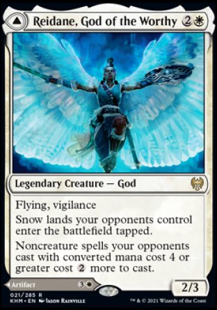 (021/285) Magic The Gathering Kaldheim Single: Reidane, God of the Worthy // Valkmira, Protector's Shield Holo Rare