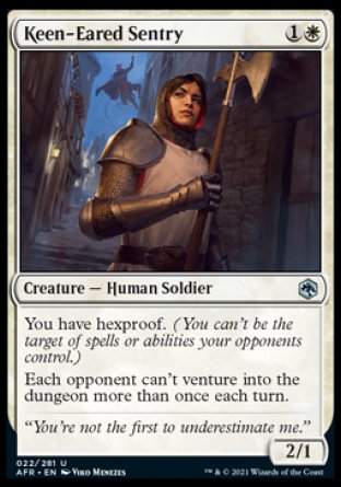 (022) Magic The Gathering Adventures in the Forgotten Realms Single: Keen-Eared Sentry Holo Uncommon